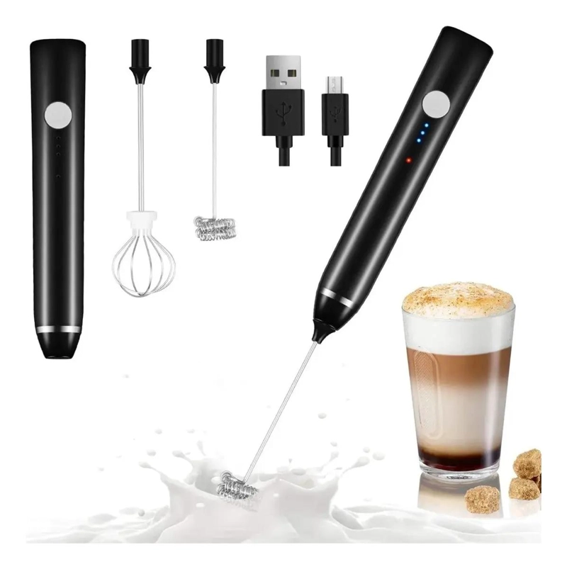MINI BATIDOR PORTATIL RECARGABLE PARA CAFE  Y LECHE CON 3 VELOCIDADES - 1