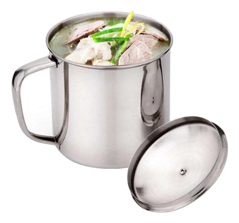 PACK DE 4 TAZAS DE ACERO INOXIDABLE CON TAPA PARA BEBIDAS - 1
