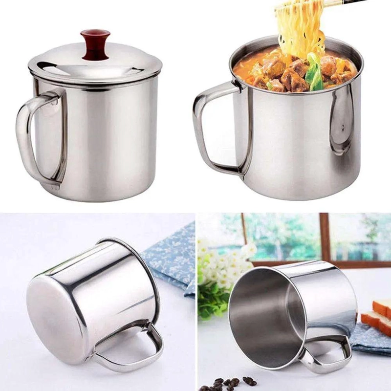 PACK DE 4 TAZAS DE ACERO INOXIDABLE CON TAPA PARA BEBIDAS - 3