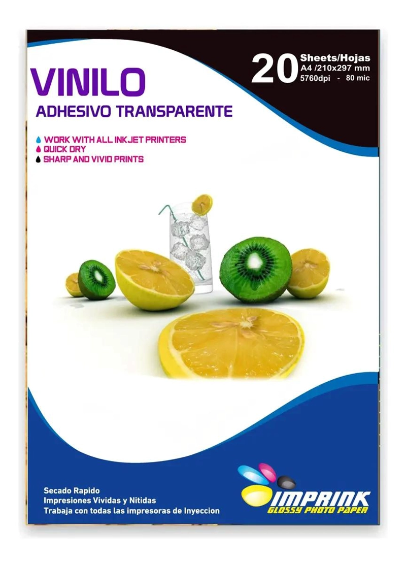 VINILO ADHESIVO TRANSPARENTE A4 IDEAL PARA ETIQUETAS Y DECORACIONES - 1