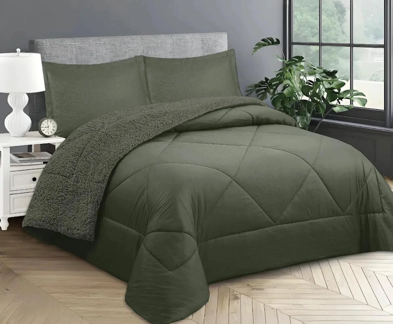 PLUMON PARA CAMA 1.5 PLAZAS CON DISEÑO GEOME TRICO AZUL Y ACOLCHADO SUAVE - 3