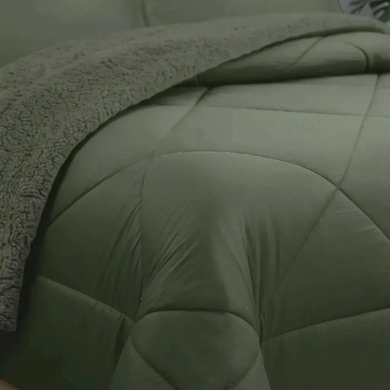 PLUMON PARA CAMA 1.5 PLAZAS CON DISEÑO GEOME TRICO AZUL Y ACOLCHADO SUAVE - 4