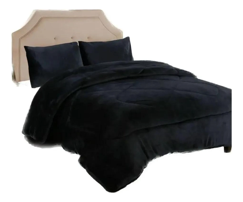 PLUMON COBERTOR 2 PLAZAS INVIERNO PLUSH CON FUNDAS - 1