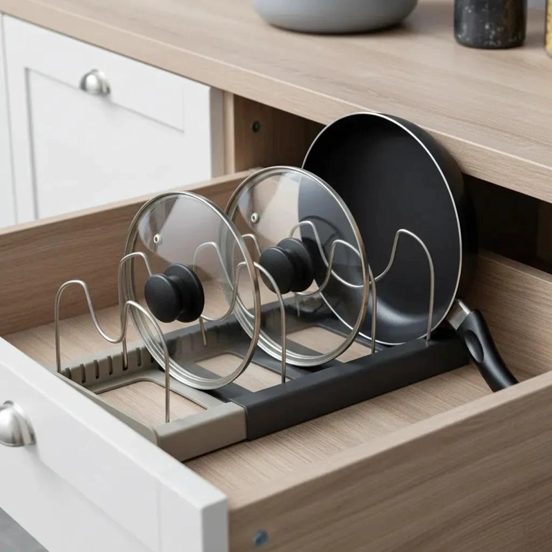 ORGANIZADOR EXTENSIBLE PARA SARTENES Y OLLAS DE COCINA - 4
