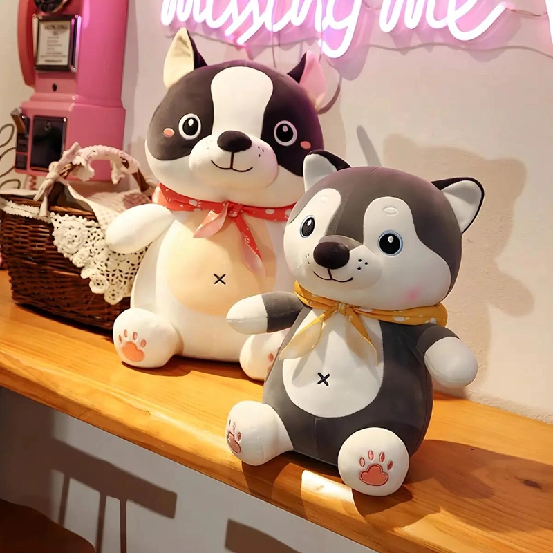 PELUCHE DE PERRO KAWAII CON BUFANDA DE 48 CM - 2