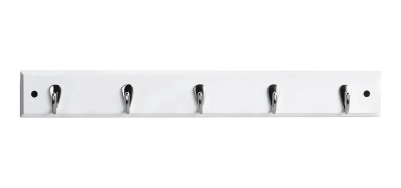 PERCHERO DE PARED BLANCO CON 5 GANCHOS PARA DECORACION - 1