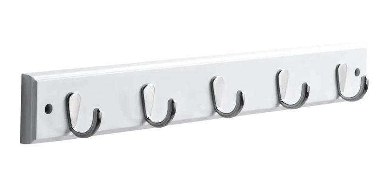 PERCHERO DE PARED BLANCO CON 5 GANCHOS PARA DECORACION - 3