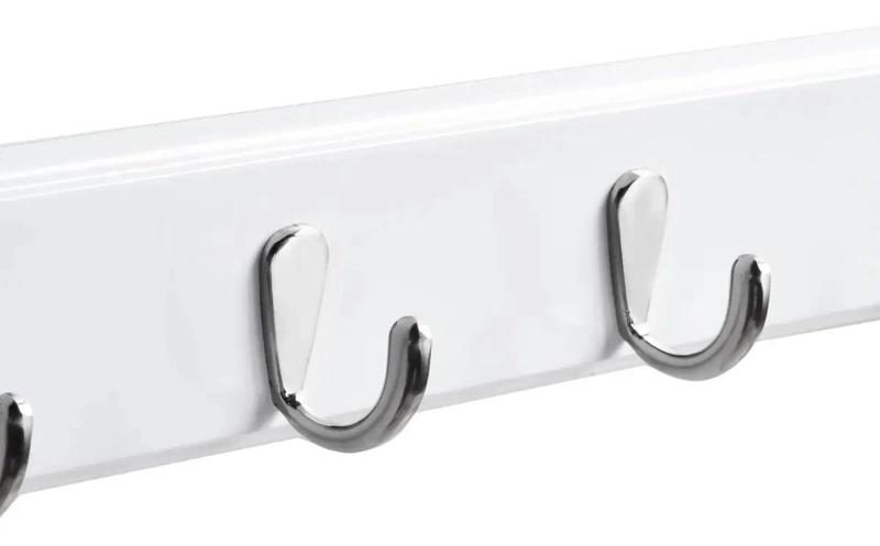 PERCHERO DE PARED BLANCO CON 5 GANCHOS PARA DECORACION - 5