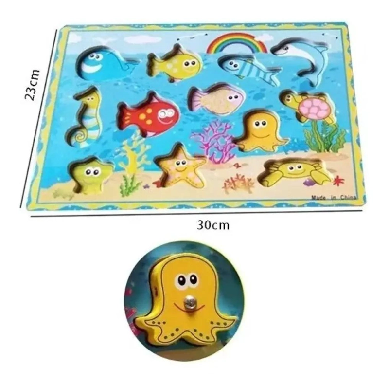 JUGUETE DIDACTICO DE PESCA MAGNE TICA DE MADERA PARA NIÑOS - 3