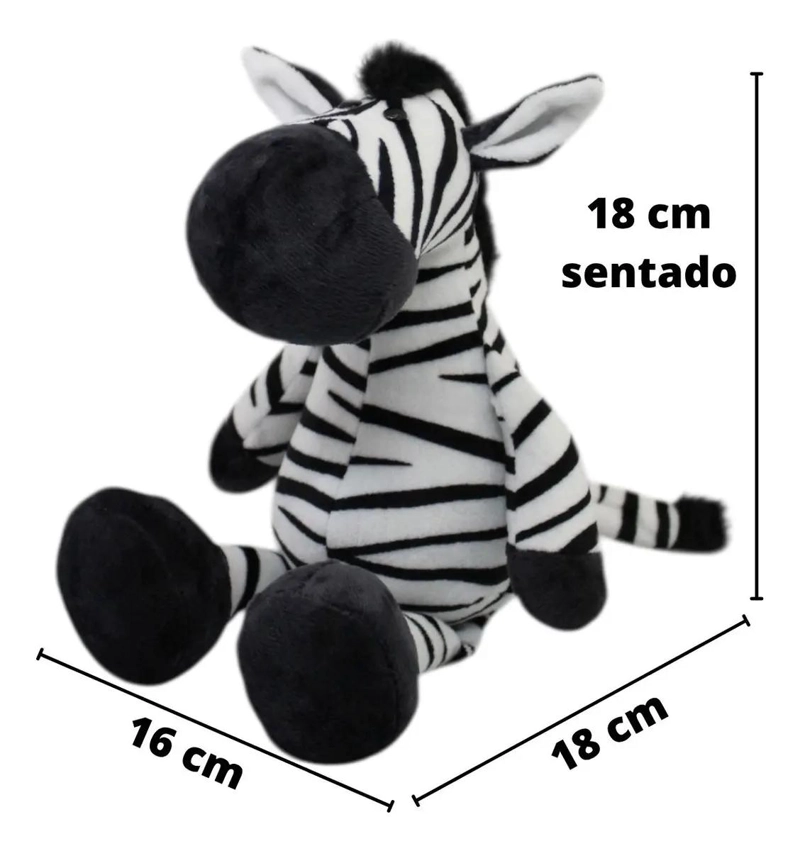 CEBRA DE PELUCHE BLANCA SUAVE DE 30 CM PARA NIÑOS - 4