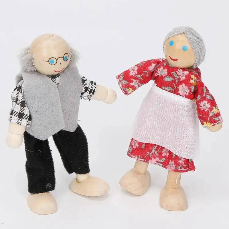FAMILIA DE MUÑECOS DE MADERA PARA CASA DE MUÑECA - 3