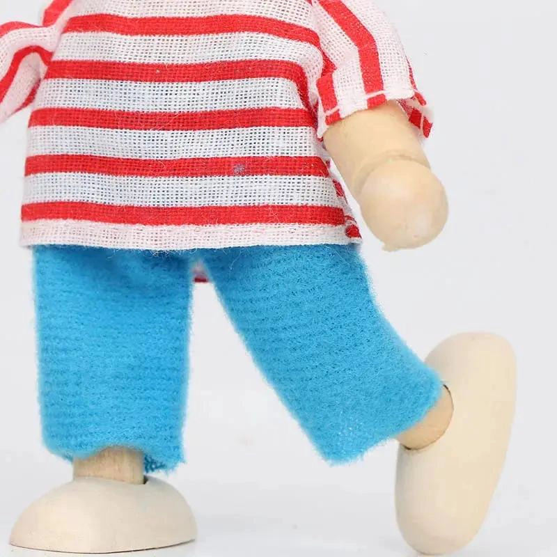 FAMILIA DE MUÑECOS DE MADERA PARA CASA DE MUÑECA - 6
