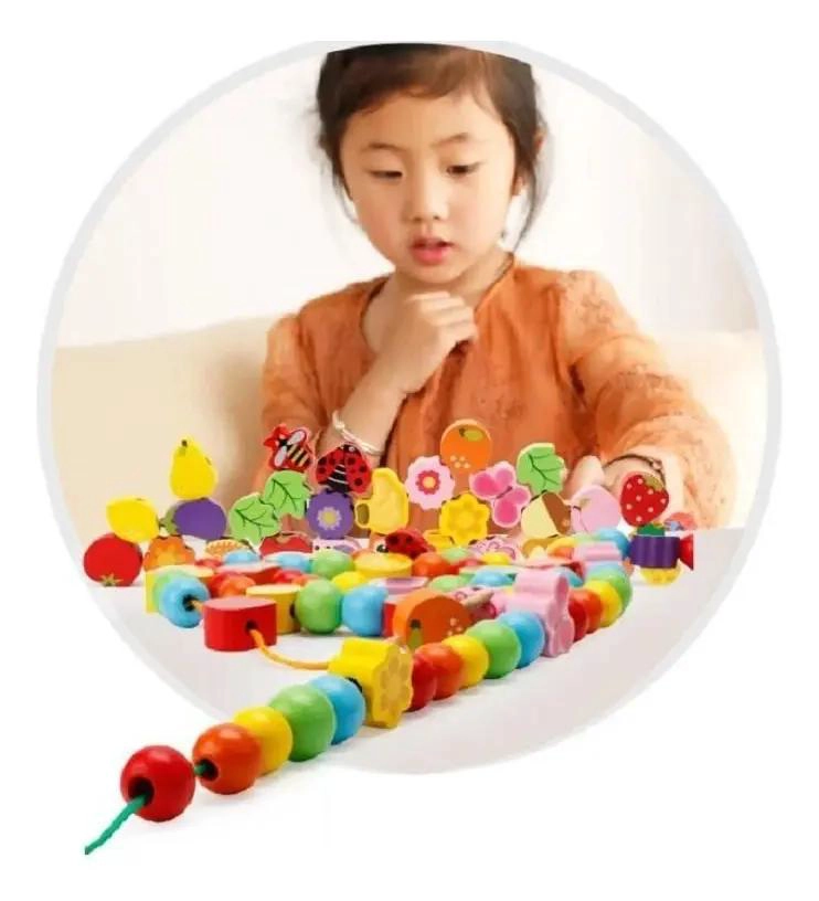 JUEGO DE ENHEBRAR ERIZO DE MADERA PARA NIÑOS - 7
