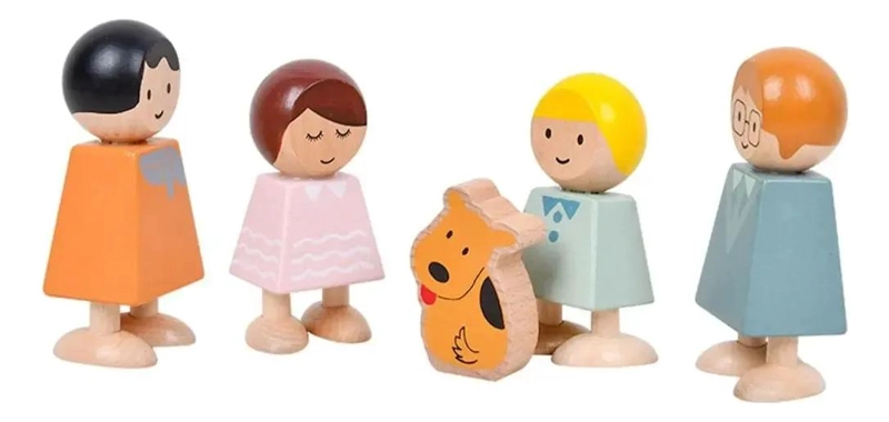 JUEGO DE FIGURAS DE MADERA PARA NIÑOS EN FAMILIA - 1