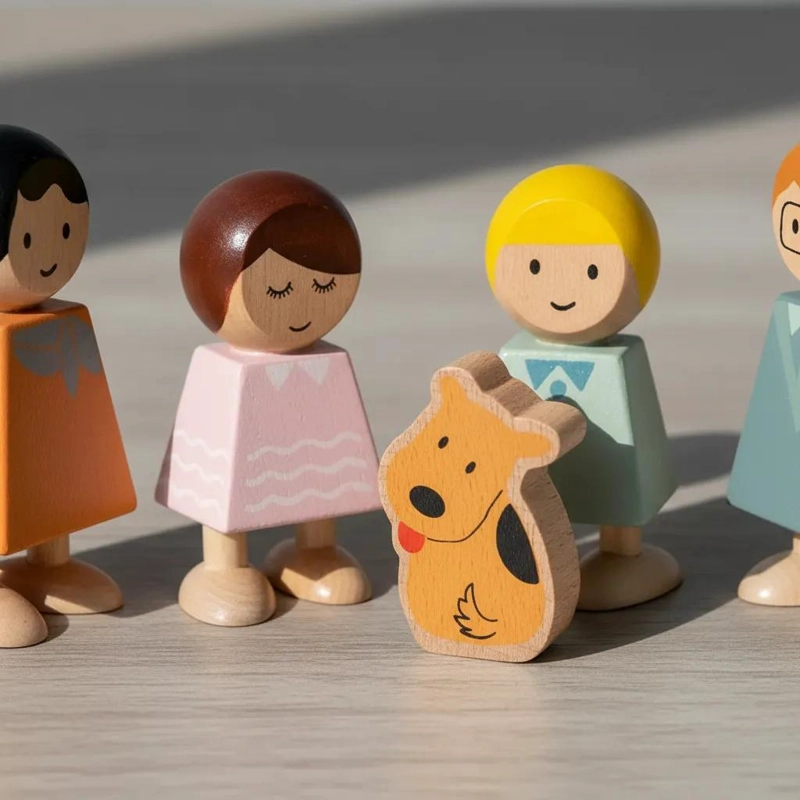 JUEGO DE FIGURAS DE MADERA PARA NIÑOS EN FAMILIA - 3