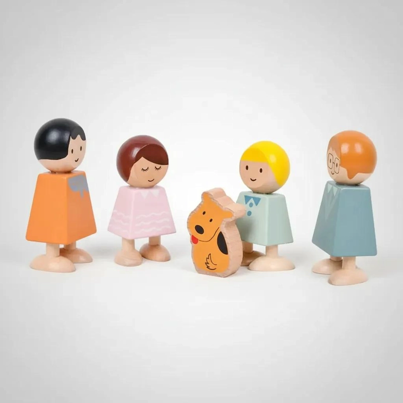JUEGO DE FIGURAS DE MADERA PARA NIÑOS EN FAMILIA - 4