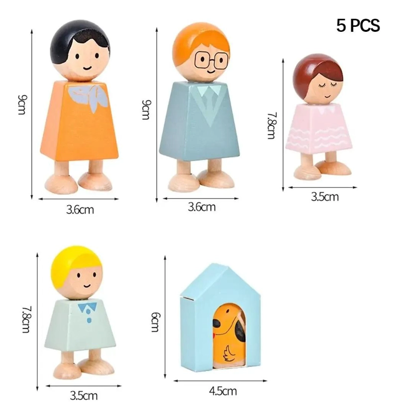 JUEGO DE FIGURAS DE MADERA PARA NIÑOS EN FAMILIA - 6
