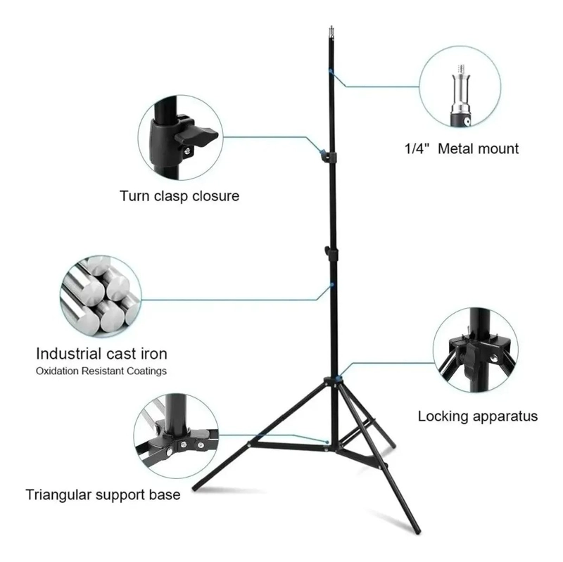 SOPORTE PROFESIONAL PARA ARO DE LUZ 2,1 METROS - 10