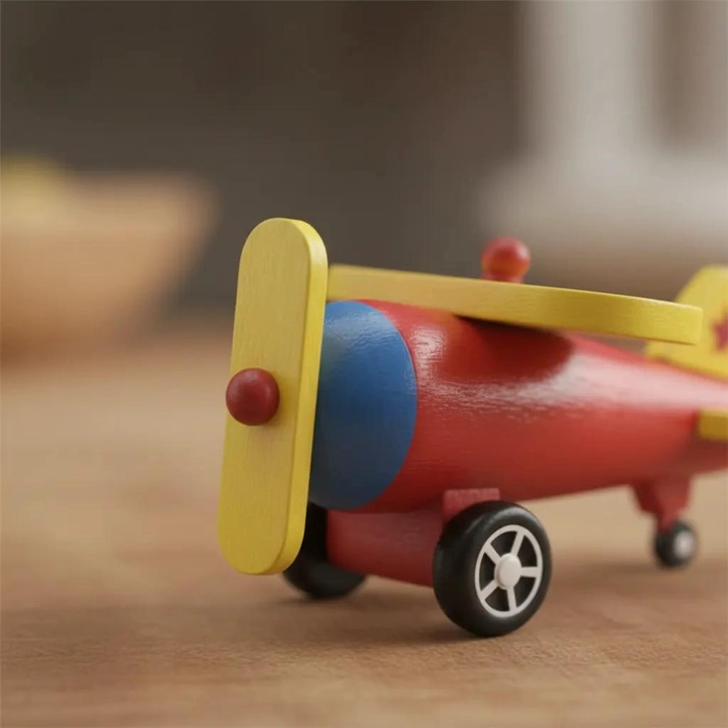 SET DE 3 AVIONES DE MADERA EN COLORES VARIADOS PARA NIÑOS - 4