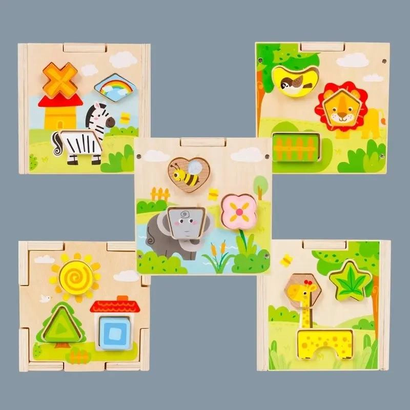 CUBO DE MADERA DIDACTICO PARA CLASIFICAR FORMAS Y COLORES - 2