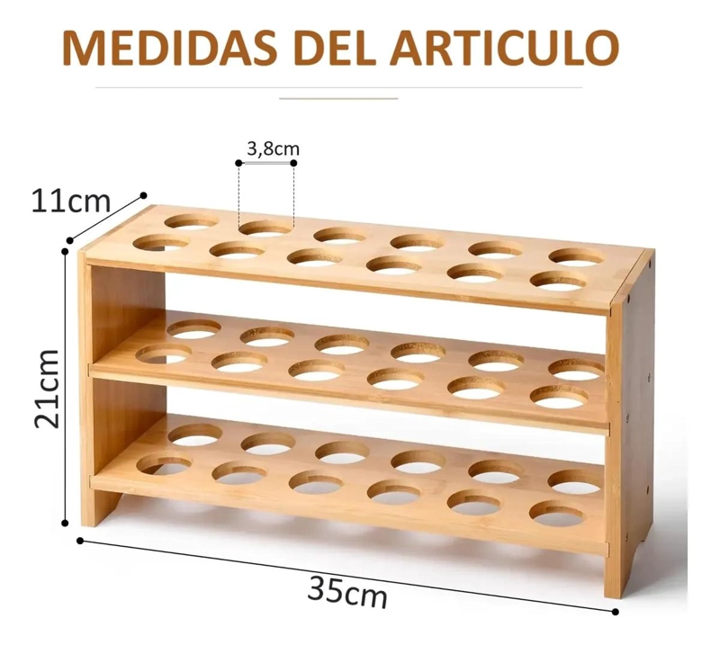 ORGANIZADOR DE HUEVOS DE BAMBU PARA 36 HUEVOS - 4