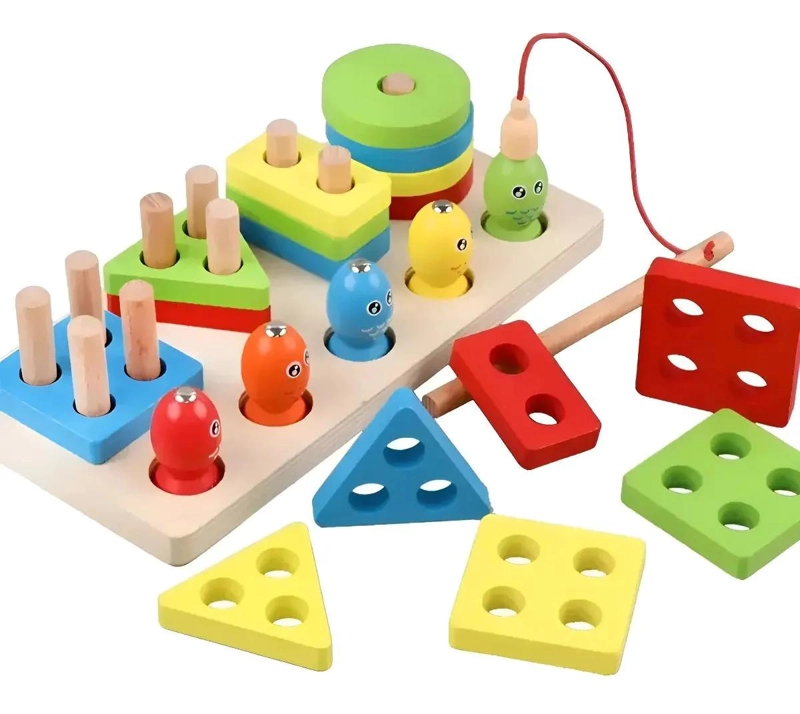 JUGUETE DIDACTICO APILABLE DE MADERA PARA NIÑOS - 3