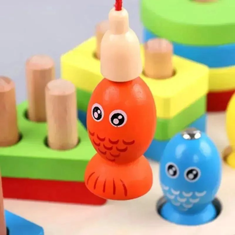 JUGUETE DIDACTICO APILABLE DE MADERA PARA NIÑOS - 5