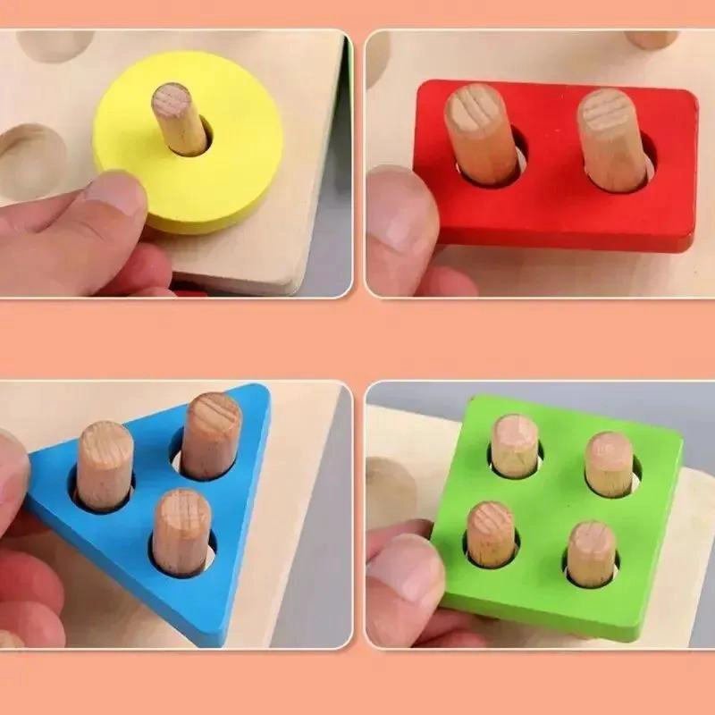 JUGUETE DIDACTICO APILABLE DE MADERA PARA NIÑOS - 6