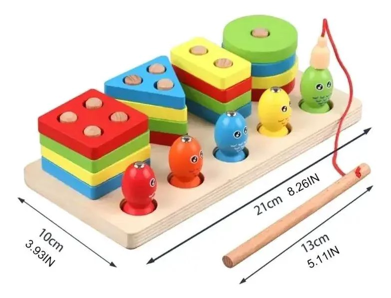 JUGUETE DIDACTICO APILABLE DE MADERA PARA NIÑOS - 7