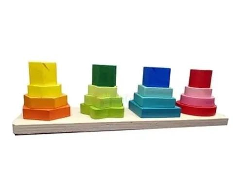 JUEGO DE BLOQUES DE MADERA PARA MOTRICIDAD FINA Y ENCAJE - 1