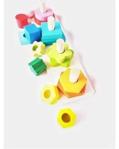 JUEGO DE BLOQUES DE MADERA PARA MOTRICIDAD FINA Y ENCAJE - 2