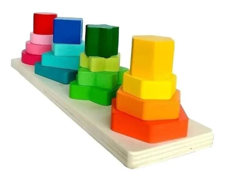 JUEGO DE BLOQUES DE MADERA PARA MOTRICIDAD FINA Y ENCAJE - 3