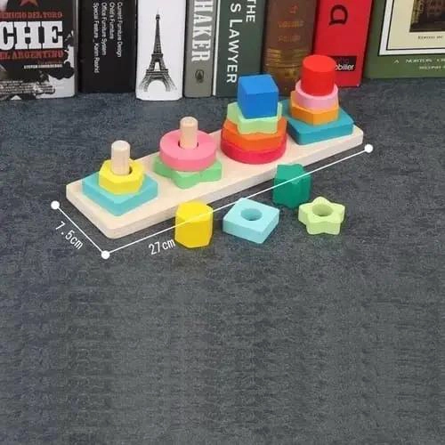 JUEGO DE BLOQUES DE MADERA PARA MOTRICIDAD FINA Y ENCAJE - 5