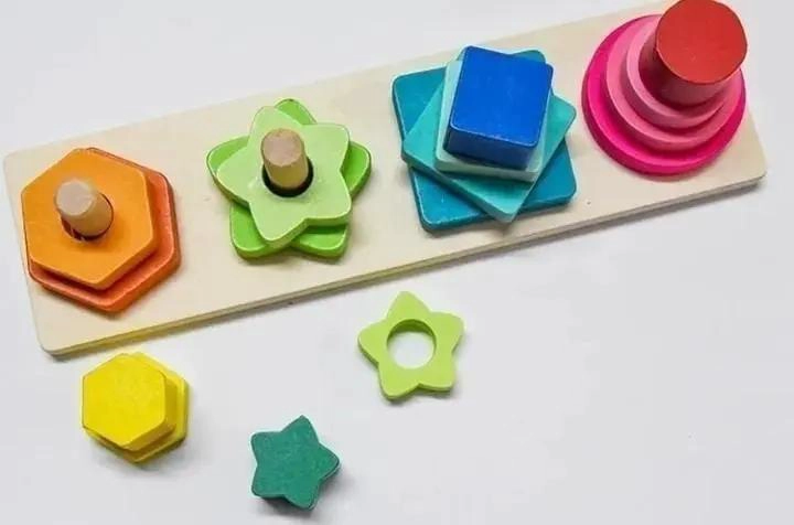 JUEGO DE BLOQUES DE MADERA PARA MOTRICIDAD FINA Y ENCAJE - 6