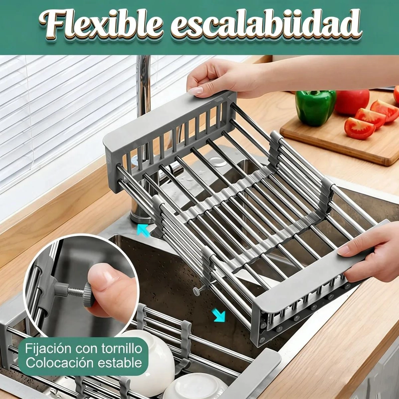 REJILLA DE DRENAJE AJUSTABLE PARA FREGADERO DE COCINA - 5