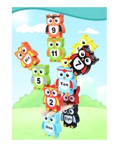 JUEGO DIDACTICO DE MADERA BUHO PARA NIÑOS CON COLORES - 2