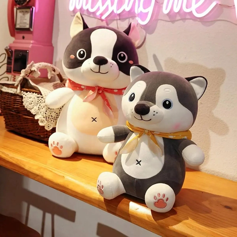 PELUCHE DE PERRO KAWAII CON BUFANDA 48CM COLOR BLANCO - 2