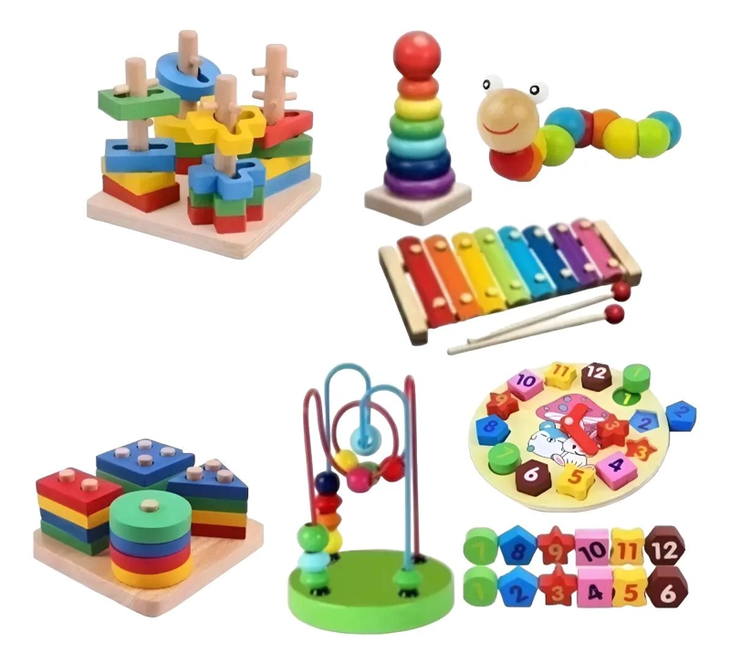 JUGUETE DIDACTICO DE MADERA PARA APRENDIZAJE TEMPRANO - 1
