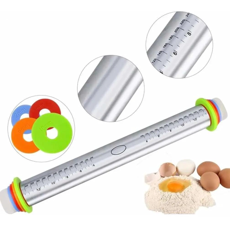USLERO REGULABLE DE ACERO INOXIDABLE PARA REPOSTERIA CON ANILLOS AJUSTABLES - 1