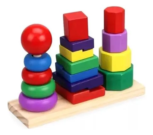 TORRE DIDACTICA DE MADERA PARA APRENDIZAJE INFANTIL - 1