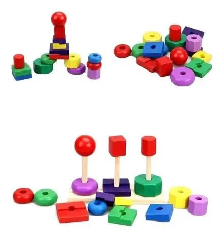 TORRE DIDACTICA DE MADERA PARA APRENDIZAJE INFANTIL - 5