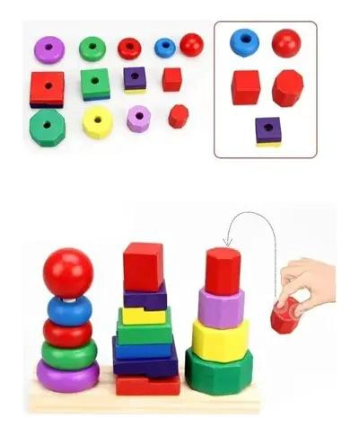 TORRE DIDACTICA DE MADERA PARA APRENDIZAJE INFANTIL - 6