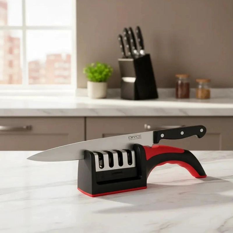 AFILADOR MANUAL PARA CUCHILLOS Y TIJERAS CON SISTEMA DE 3 ETAPAS - 7