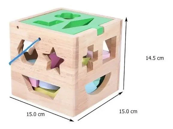 CUBO ENCAJE DIDACTICO DE MADERA PARA NIÑOS - 10