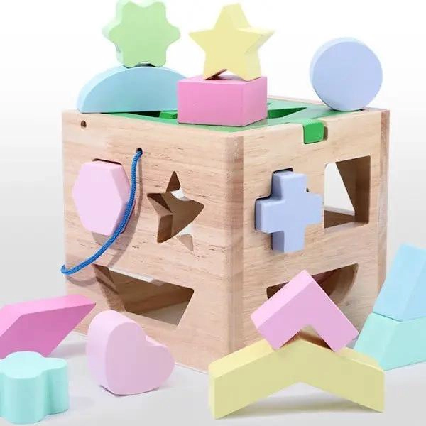 CUBO ENCAJE DIDACTICO DE MADERA PARA NIÑOS - 9
