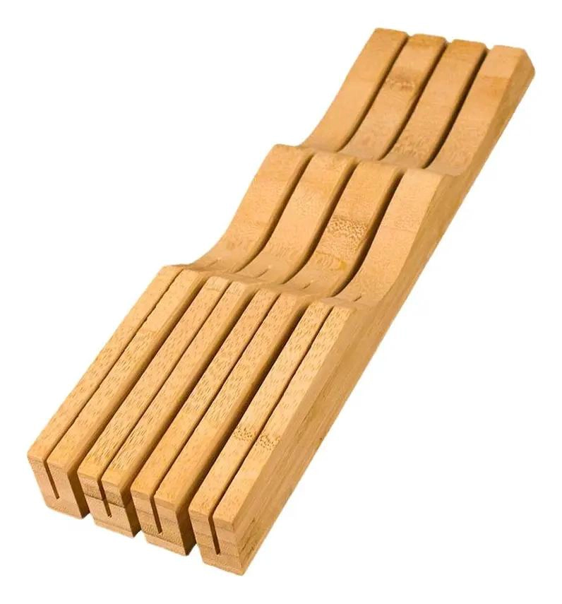 ESTANTE DE MADERA NATURAL PARA UTENSILIOS DE COCINA 14X40 CM - 1