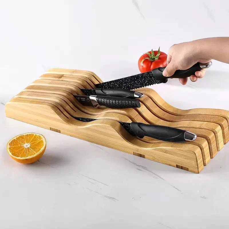 ESTANTE DE MADERA NATURAL PARA UTENSILIOS DE COCINA 14X40 CM - 2