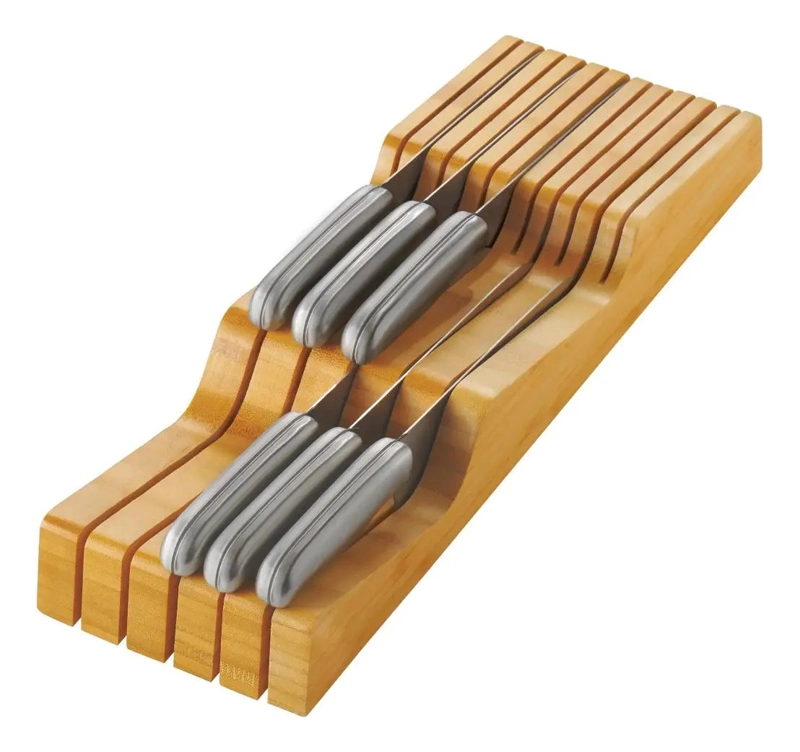 ESTANTE DE MADERA NATURAL PARA UTENSILIOS DE COCINA 14X40 CM - 3