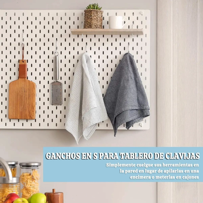 GANCHOS EN S DE ACERO INOXIDABLE PARA ORGANIZAR ESPACIOS - 6