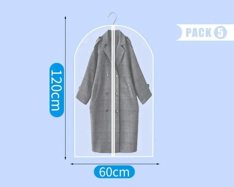 JUEGO DE 5 BOLSAS TRANSPARENTES PARA ALMACENAMIENTO DE ROPA - 4